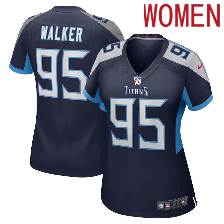 Women Tennessee Titans #95 DeMarcus Walker Nike Navy Game Player NFL Jersey->women nfl jersey->Women Jersey